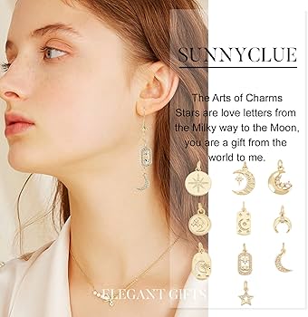 Amazon | SUNNYCLUE 20個10種 月 チャーム 星 ペンダント ムーン