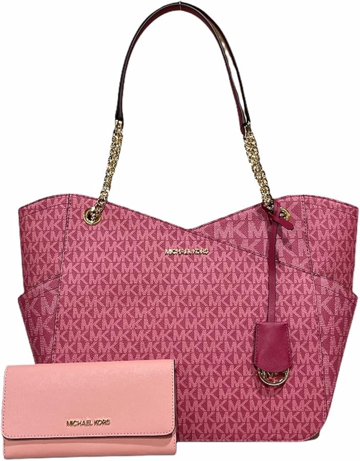 Amazon.com: Michael Kors Jet Set Travel Large Chain Tote Berry