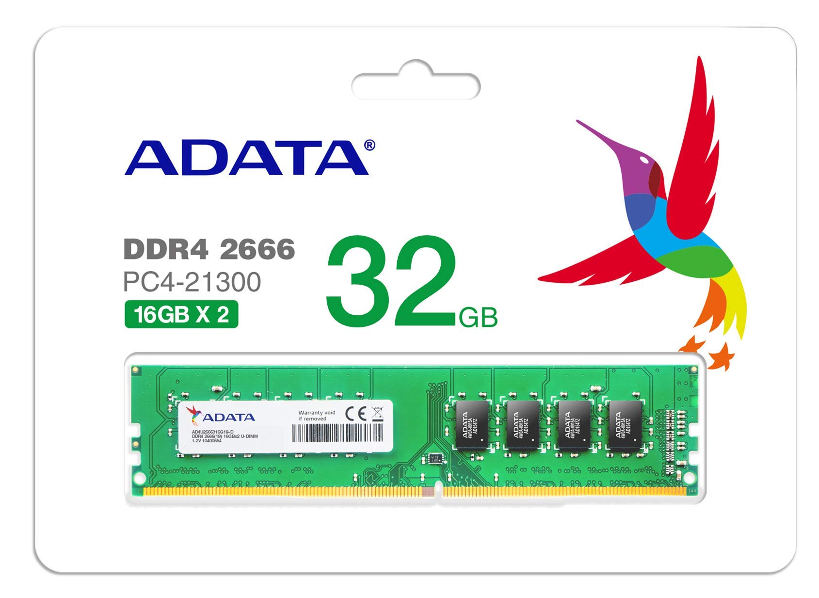ADATA 16GB DDR4 2666MHz Samsung製チップ 2枚 ADATA 16GB DDR4