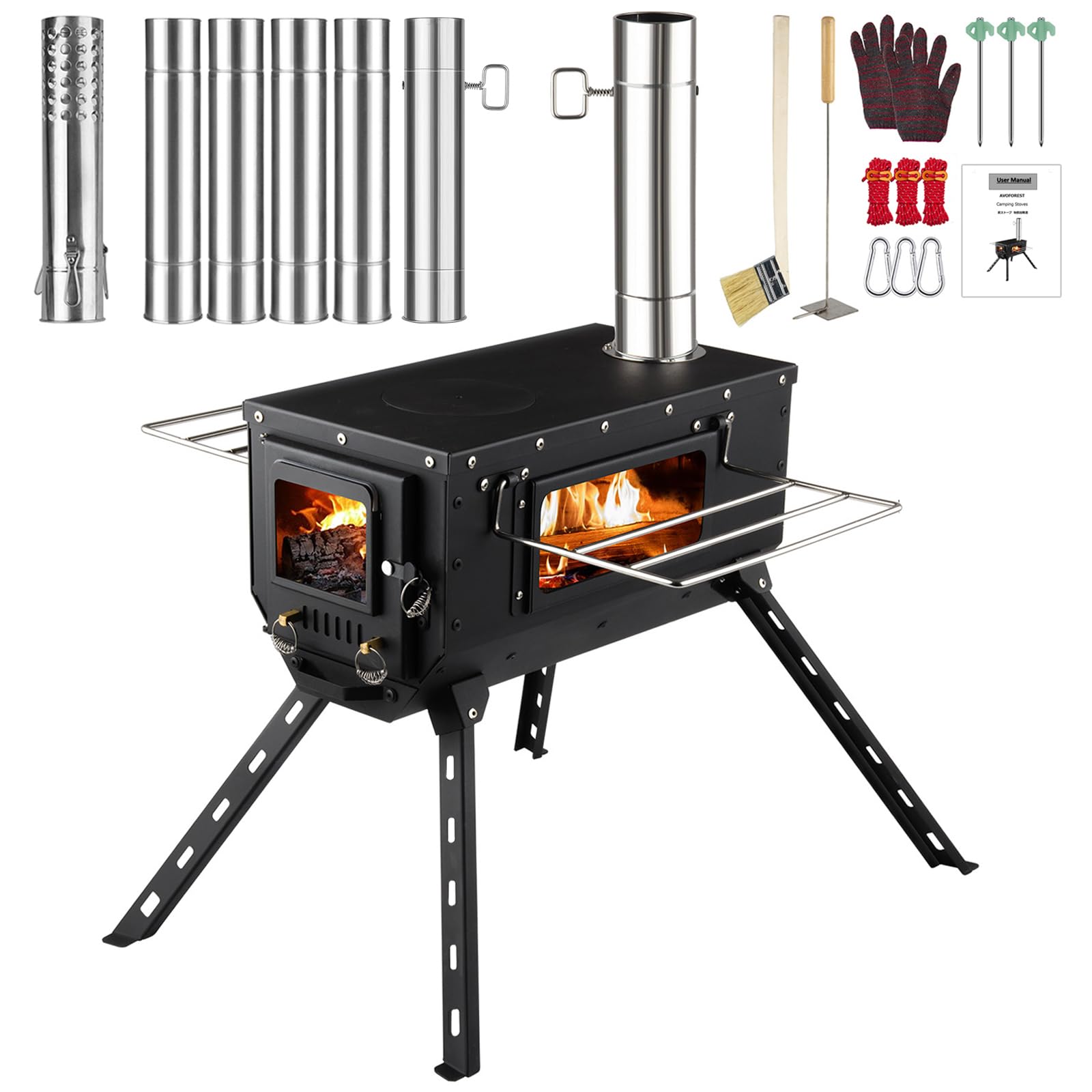 Amazon | 薪ストーブ HUNDRUP 【ハイスタイル設計】 ウッドストーブ 3