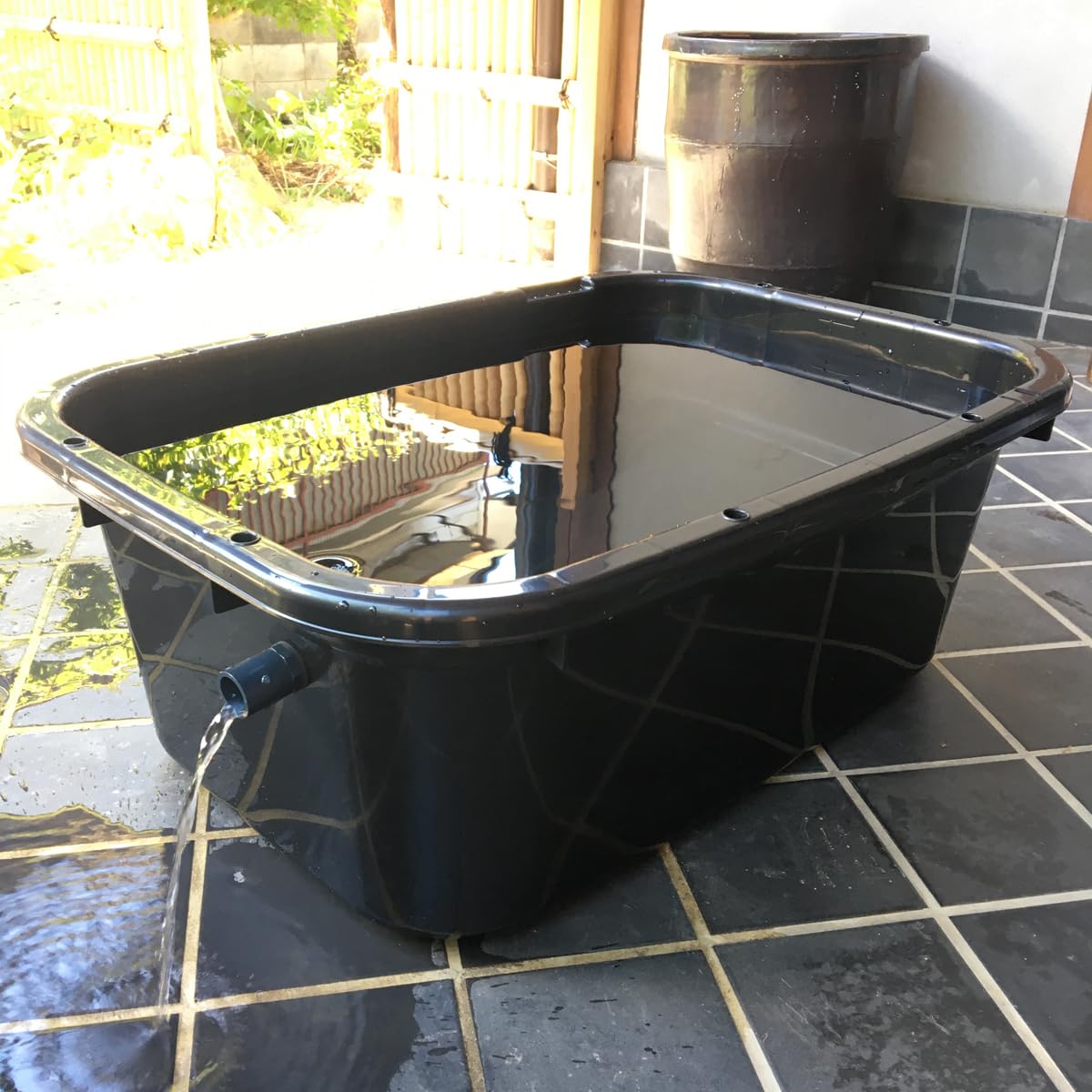 Amazon | 五色アクア メダカ飼育容器 75リットル 黒 オーバーフロー