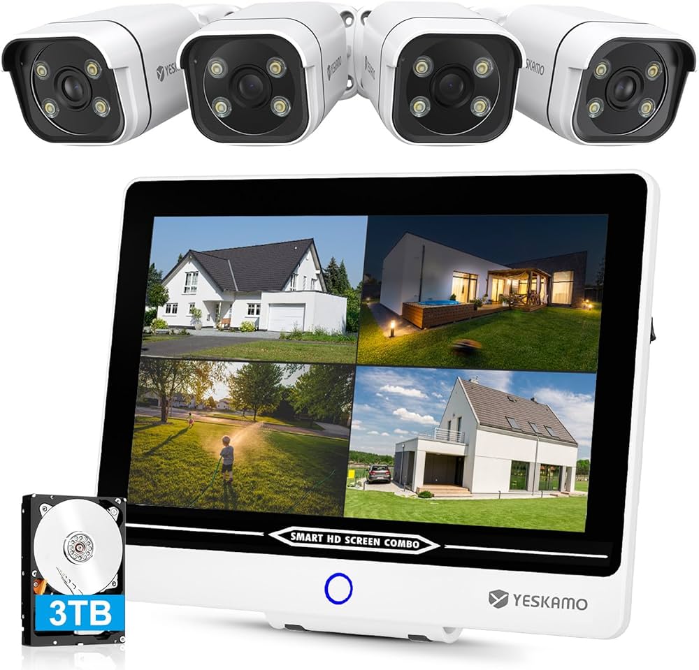 Amazon.co.jp: 【最新800万画素】 YESKAMO 防犯カメラ 屋外 POE給電 4K