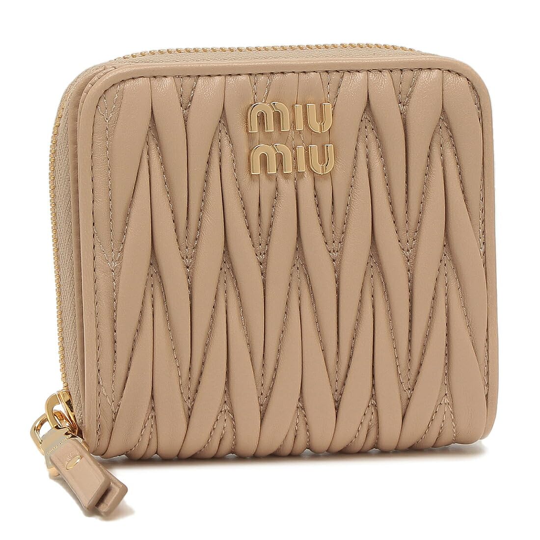 Amazon | [ミュウミュウ]二つ折り財布 マテラッセ ミニ財布 ベージュ