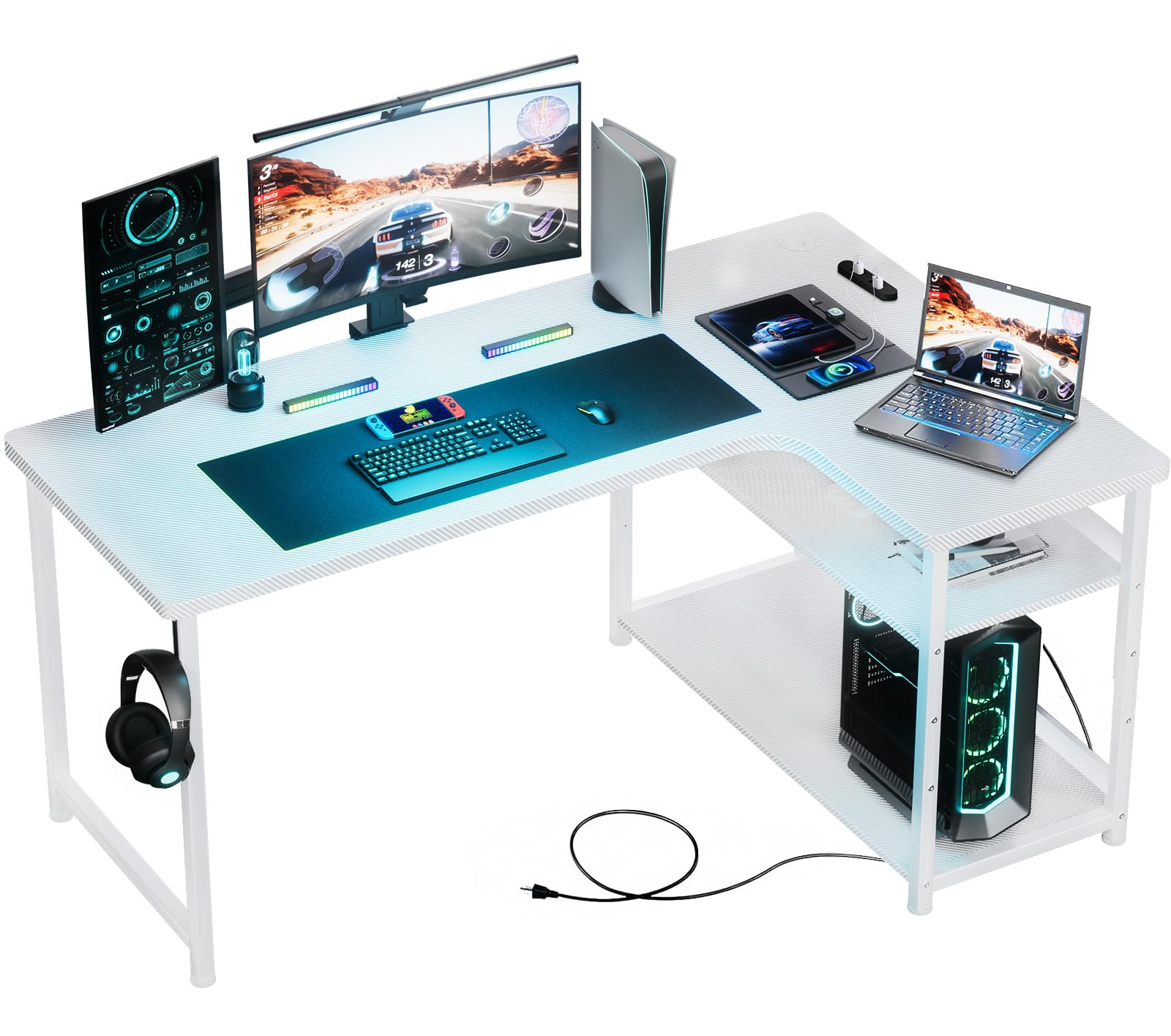 Amazon.co.jp: GTRACING ゲーミングデスク パソコンデスク L字