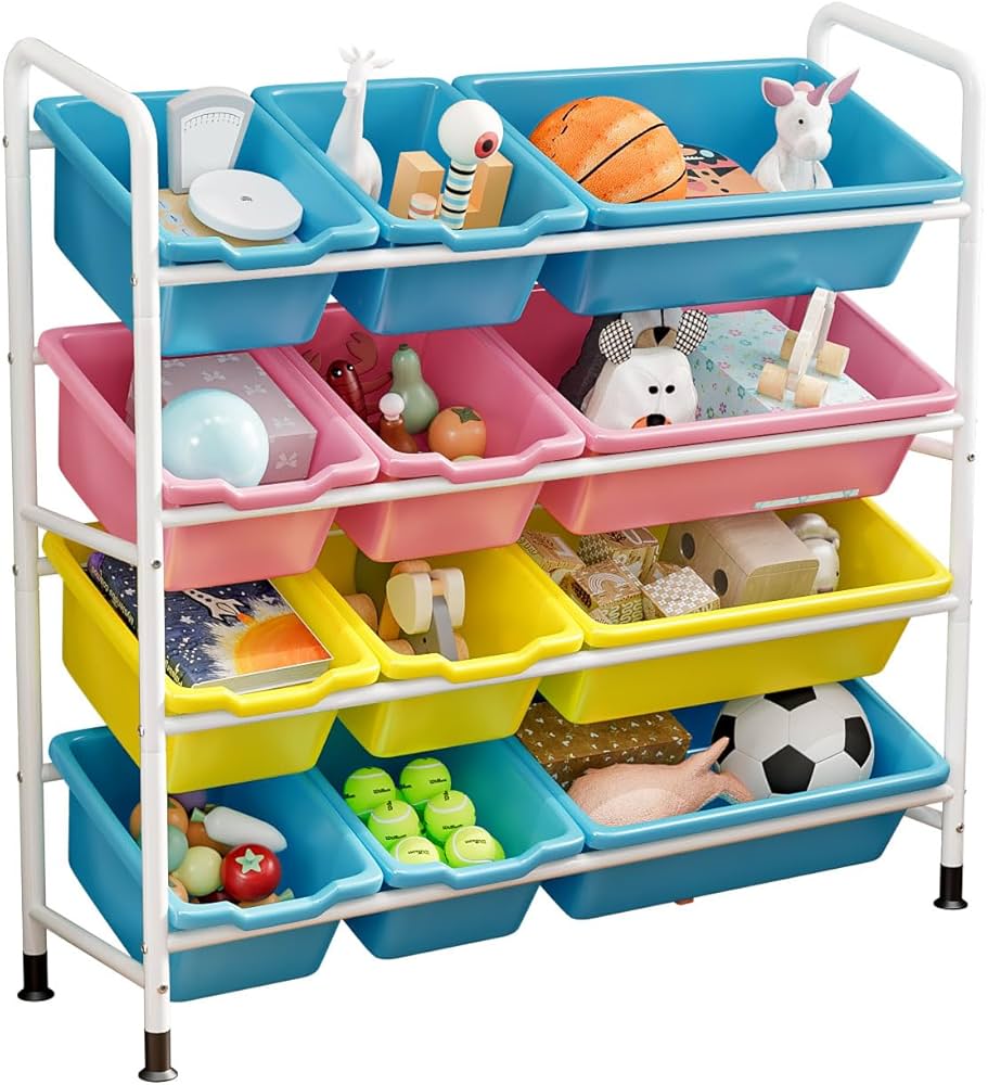 Amazon.co.jp: おもちゃ 収納 収納ボックス12個付き おもちゃ箱