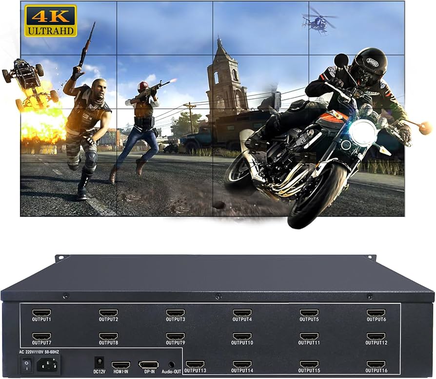 Amazon.co.jp: ICUIXIAN ビデオウォールコントローラー 4x4 HDMI2.0