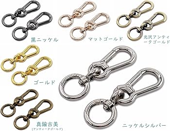 Amazon.co.jp: 「キG」 4個入 回転カン付 カラビナ フック ナス型