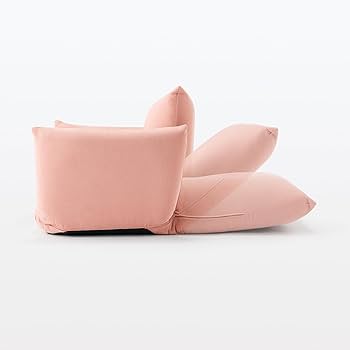 Amazon｜無印良品 リクライニングフロアソファ ピンク 幅88×奥行78×高