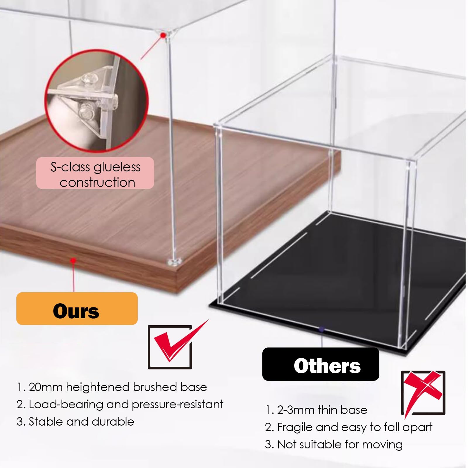 Amazon.co.jp: アクリルボックス 透明 10 20 30 40 50 60 70 cm 長さ