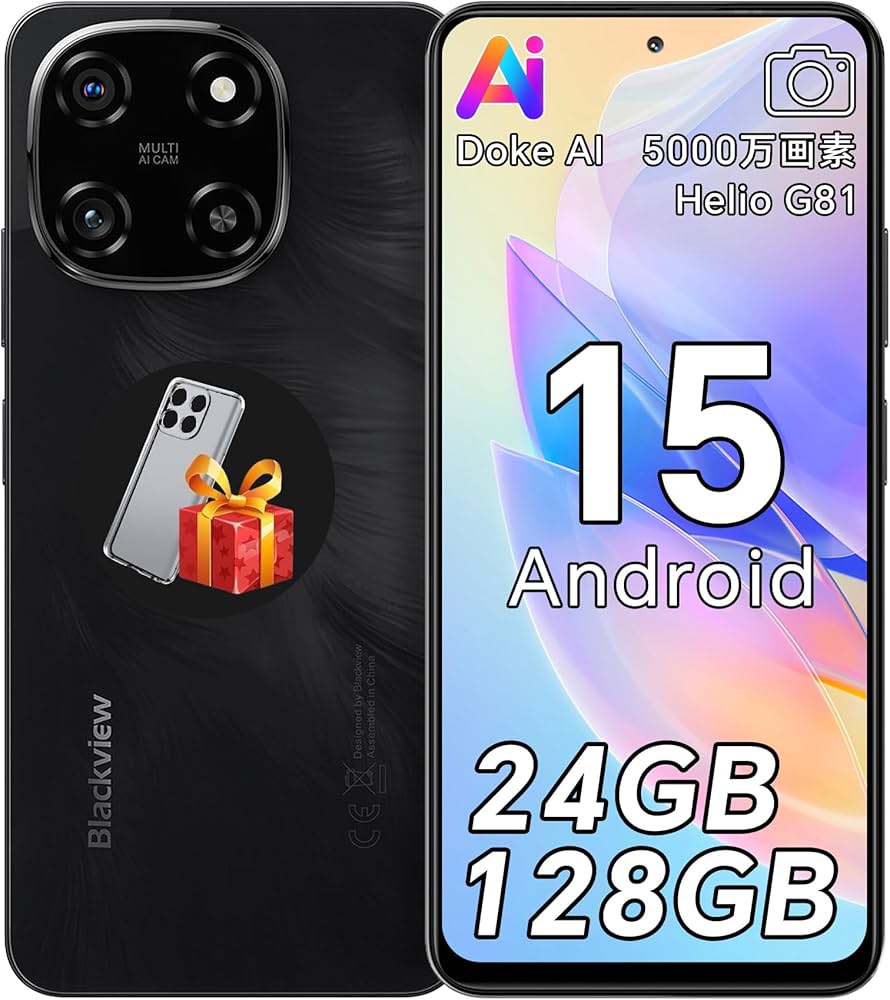 Amazon | Blackview Color6 SIMフリー スマートフォン 日本語版 24GB+