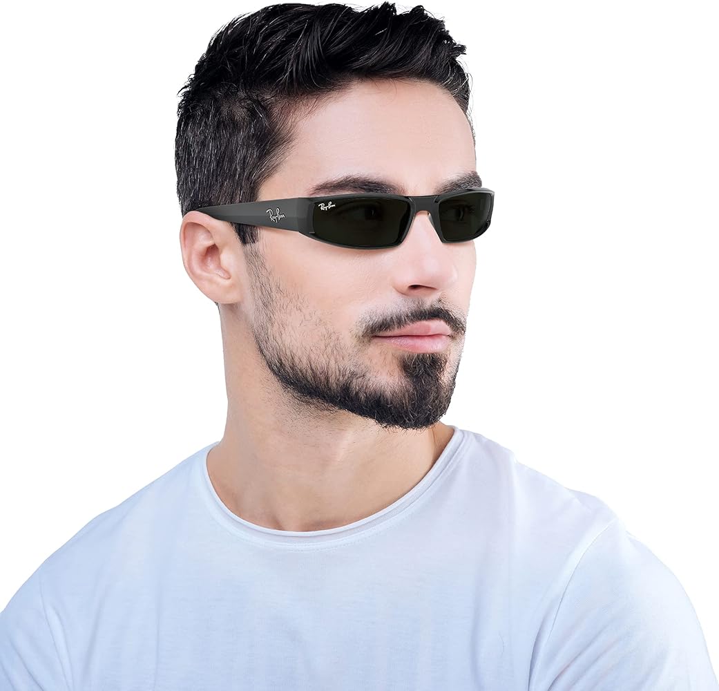 Amazon.com: Ray-Ban Unisex Rb4335 Rectangular Sunglasses, Black