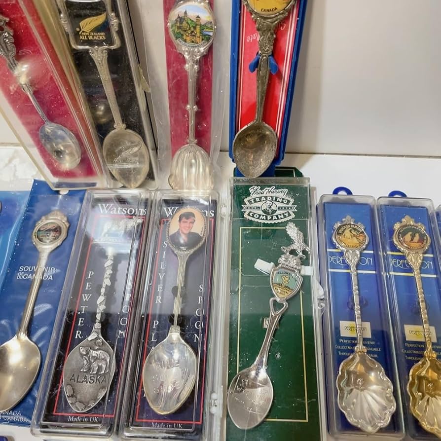 ① ヴィンテージ アメリカ地図型台座付き スーベニアスプーン