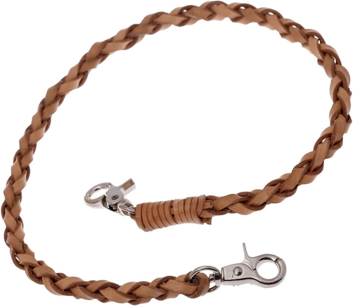 Amazon.co.jp: ウォレットチェーン レザー 編み込み 約65cm メンズ