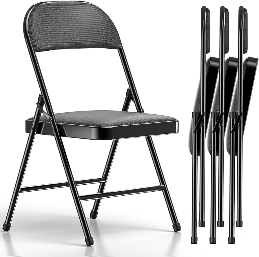 Amazon｜【めっちゃ座り心地いい】パイプ椅子 4脚セット 折りたたみ