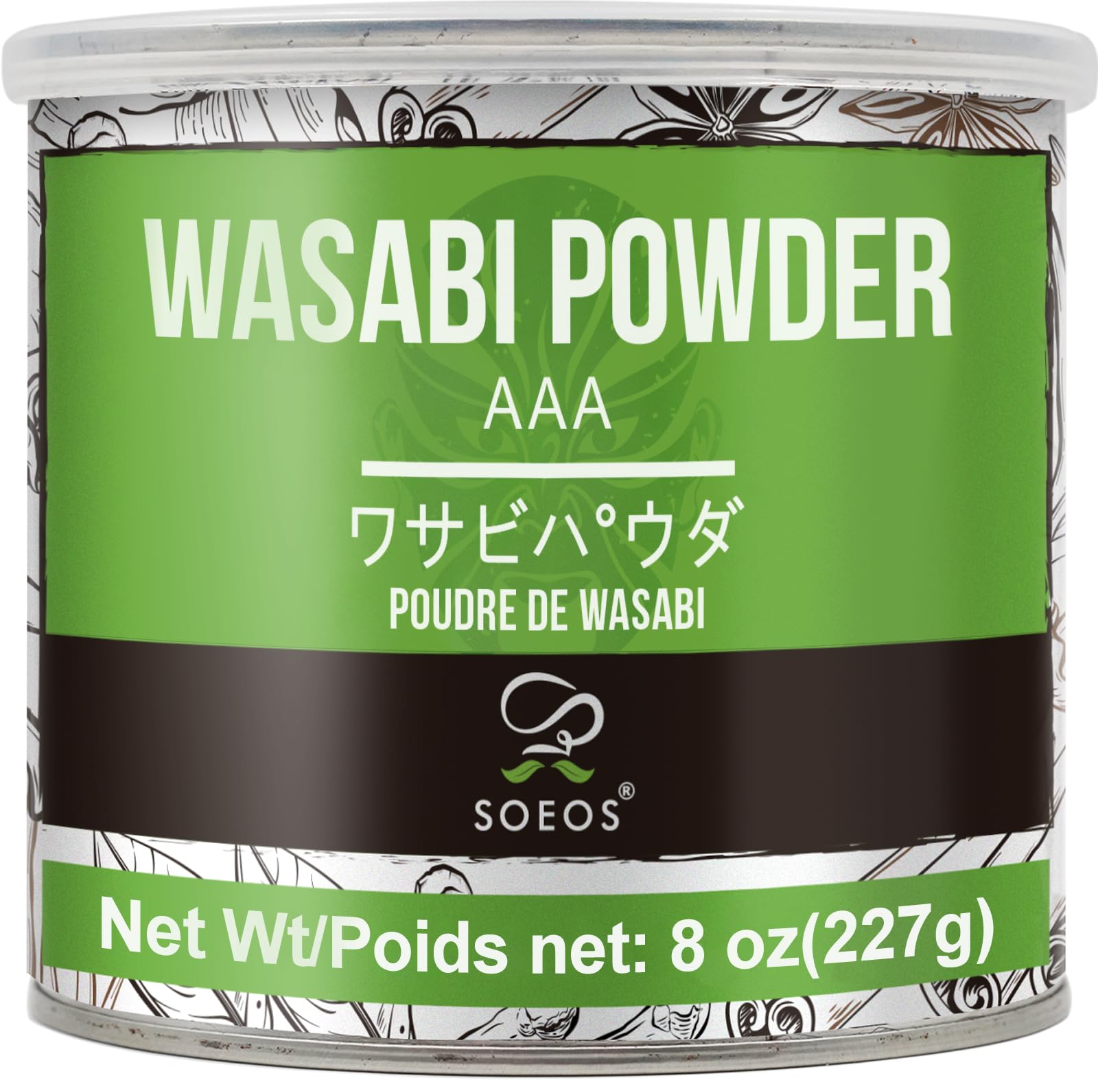 Amazon.com : Soeos Wasabi Powder 8oz (227g), Premium Wasabi Powder