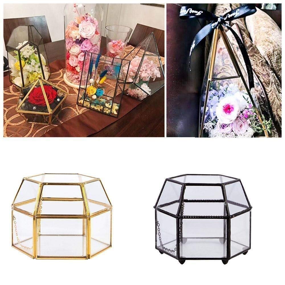 Amazon｜Zymifua ジュエリーボックス 六角形 クリア ガラス 収納