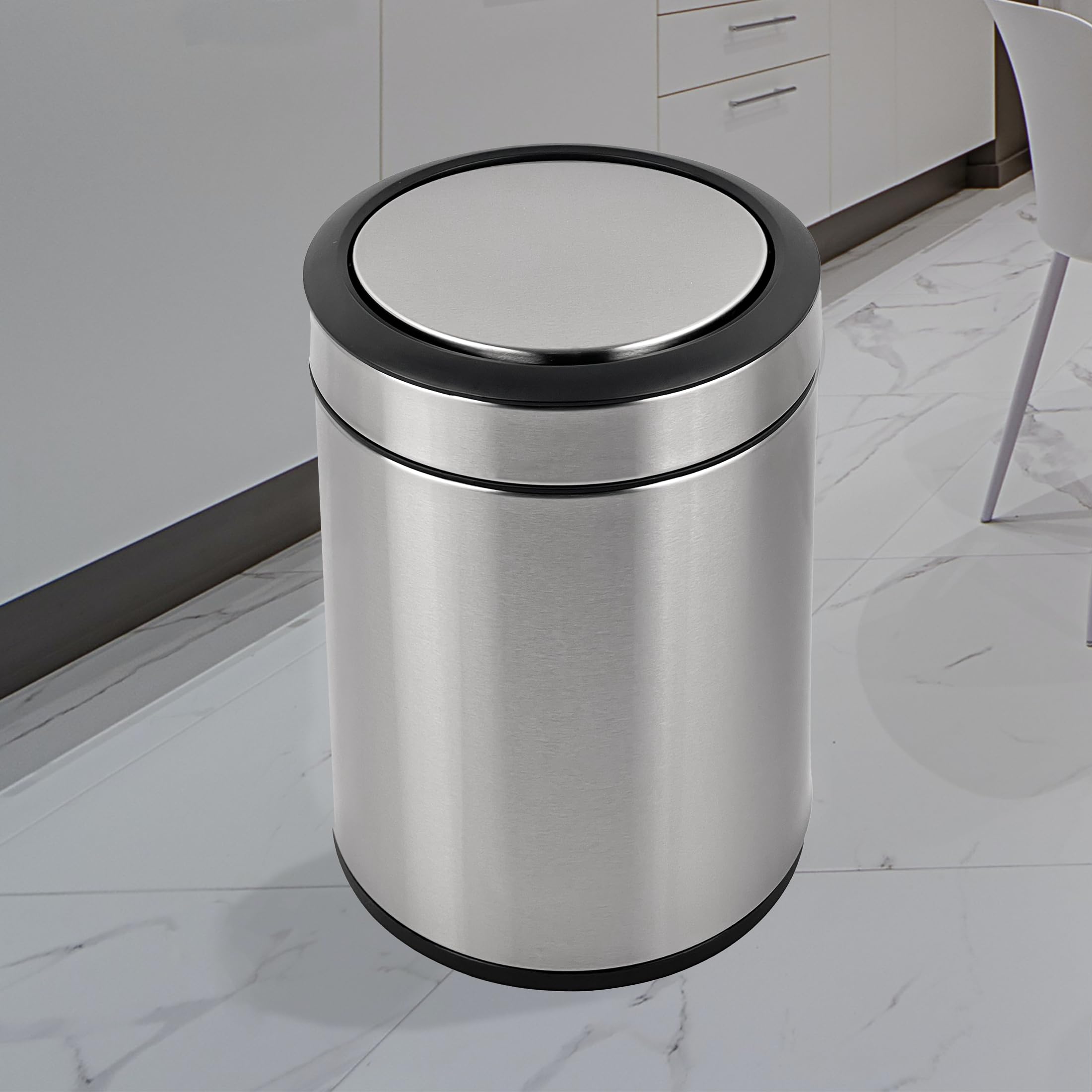 Amazon｜KInGSUnS ゴミ箱 ステンレス製 8l 丸型 ごみ箱 フタ付き