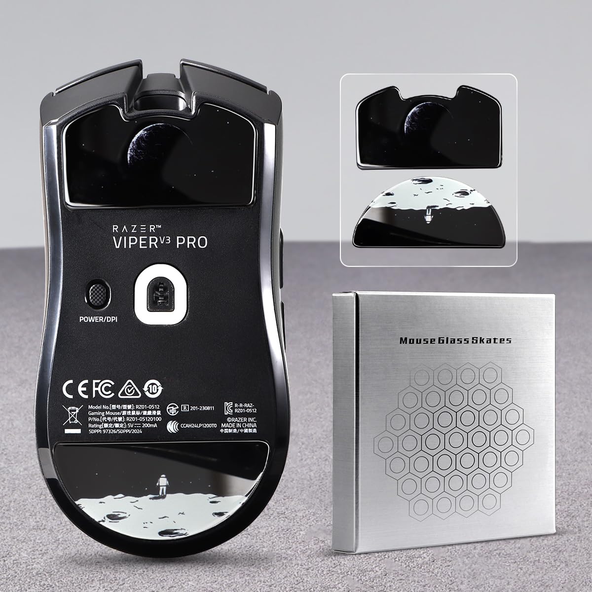 Amazon.co.jp: immoenuc ガラス製マウススケート Razer Viper V3 Pro用