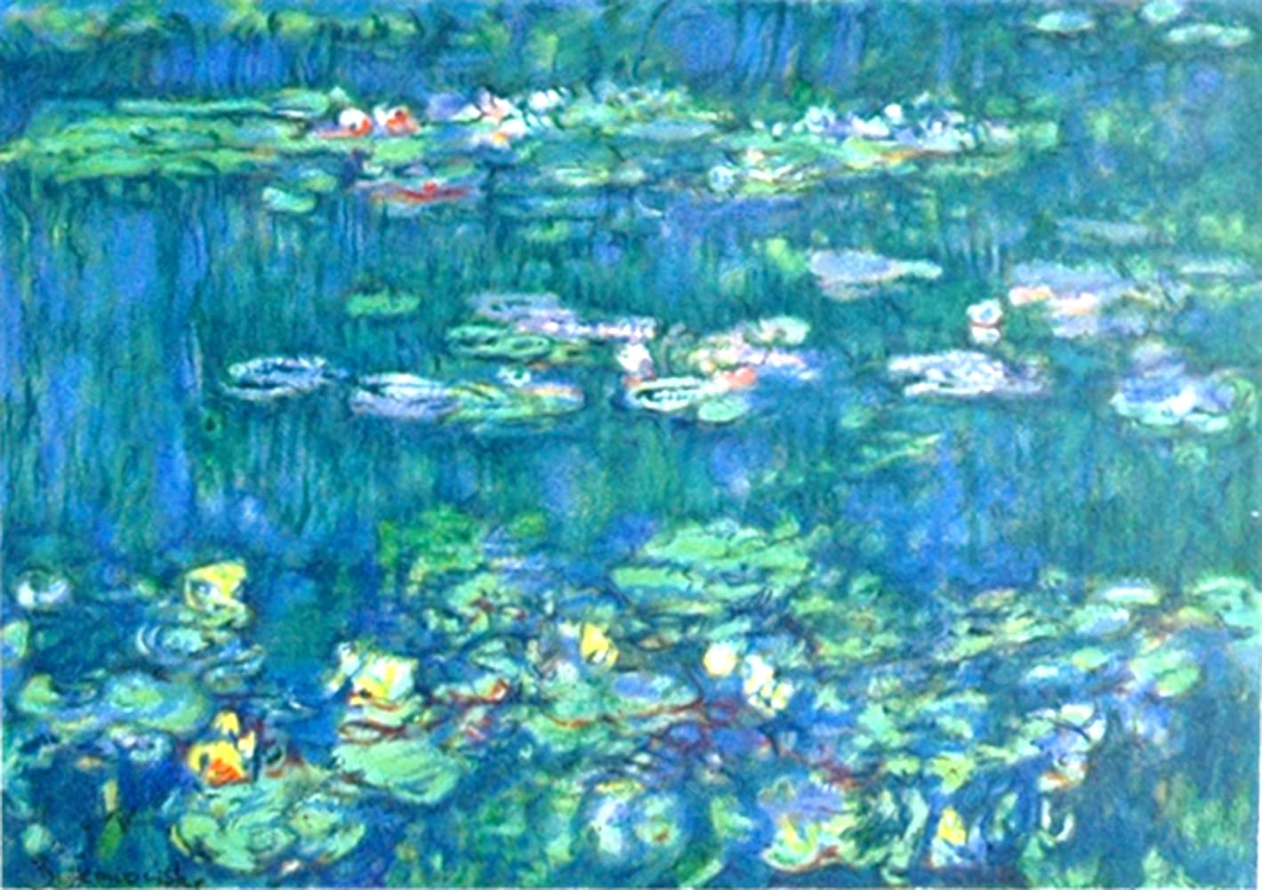 Amazon.co.jp: 絵画 版画 モネ 額付き 『睡蓮1』 リトグラフ 印象派