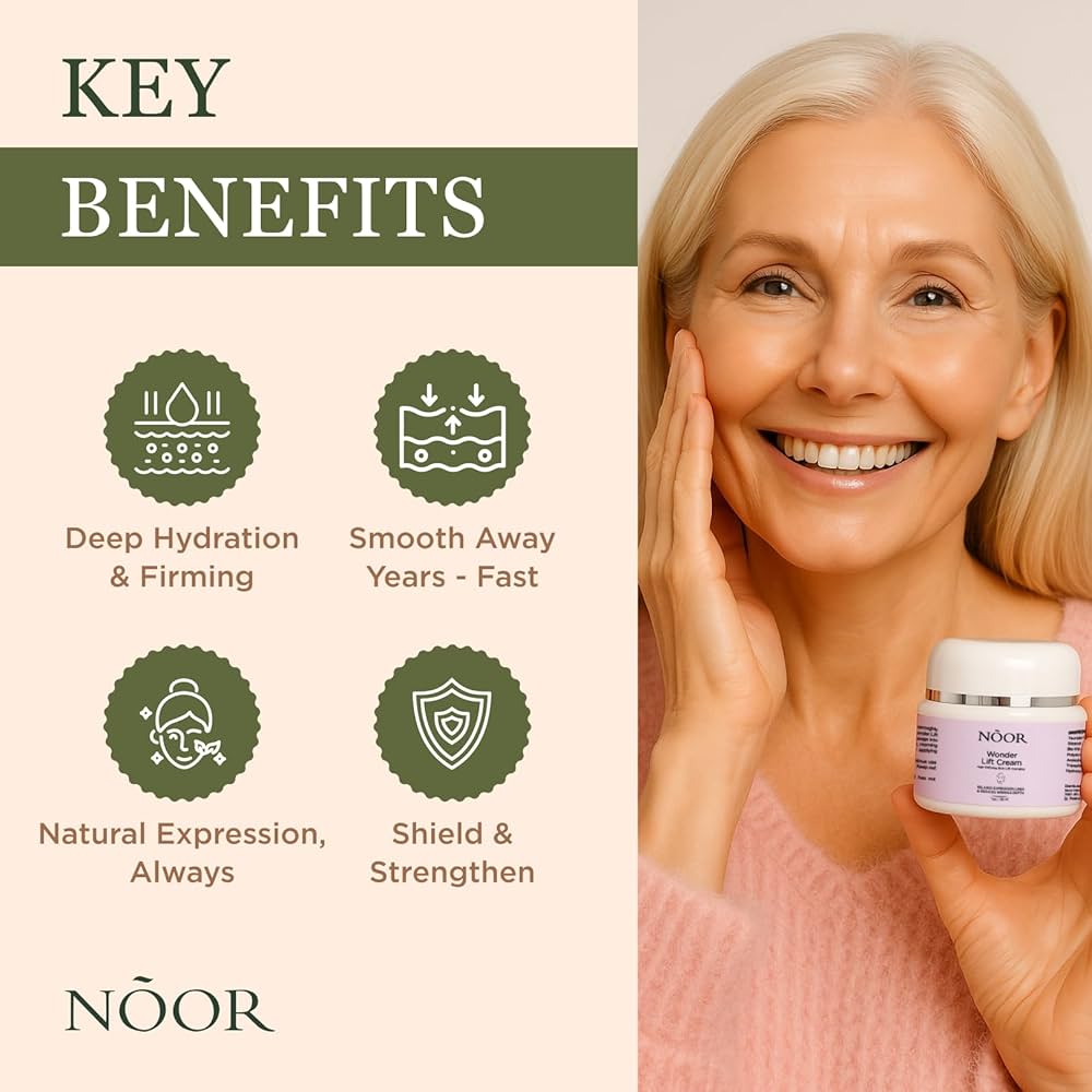 Amazon.com: Noor Wonder Lift Cream for Women, Natural Anti-Aging
