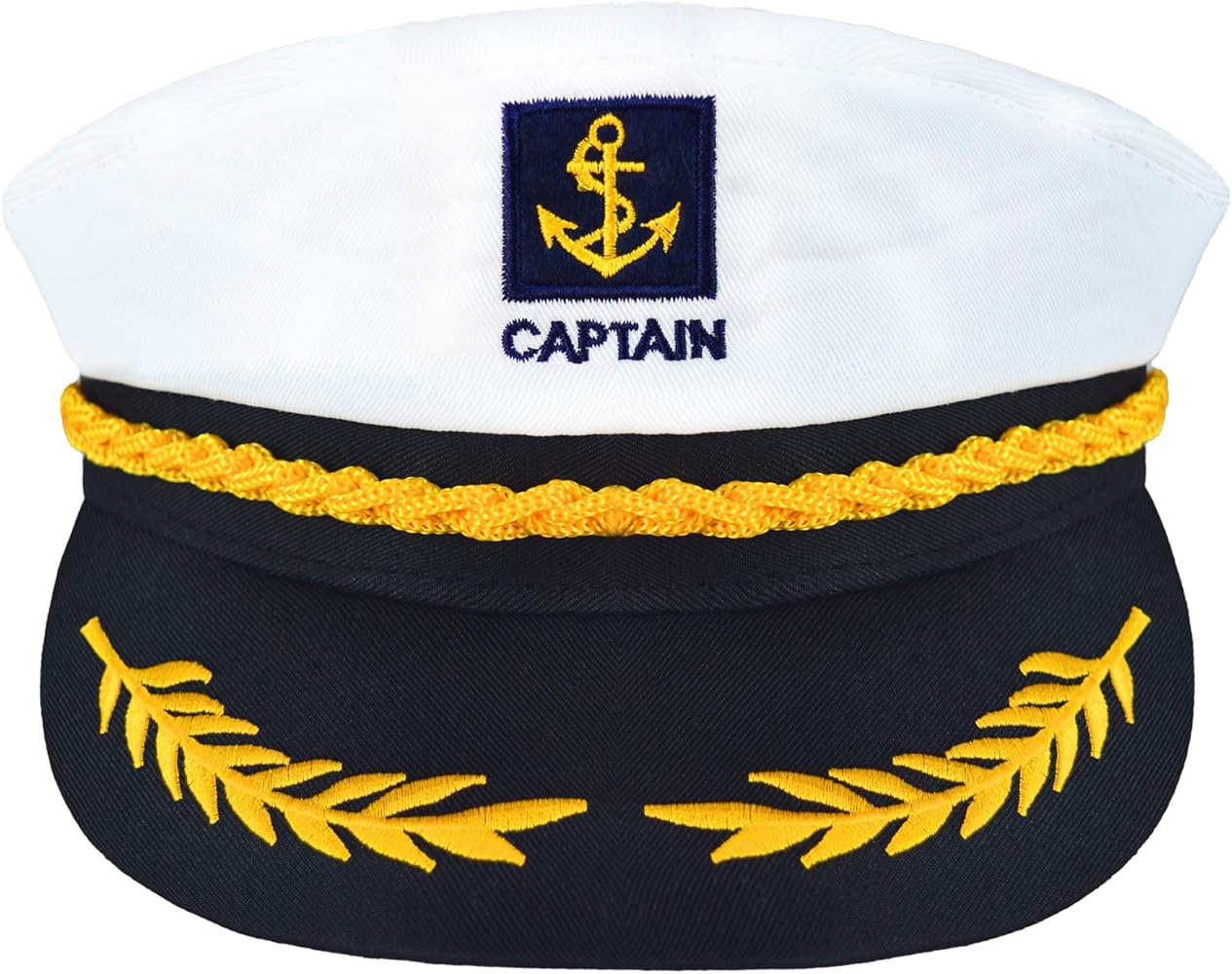 IFJJ sailor hat,boat captain hat,Navy Hat,yacht captain hat for