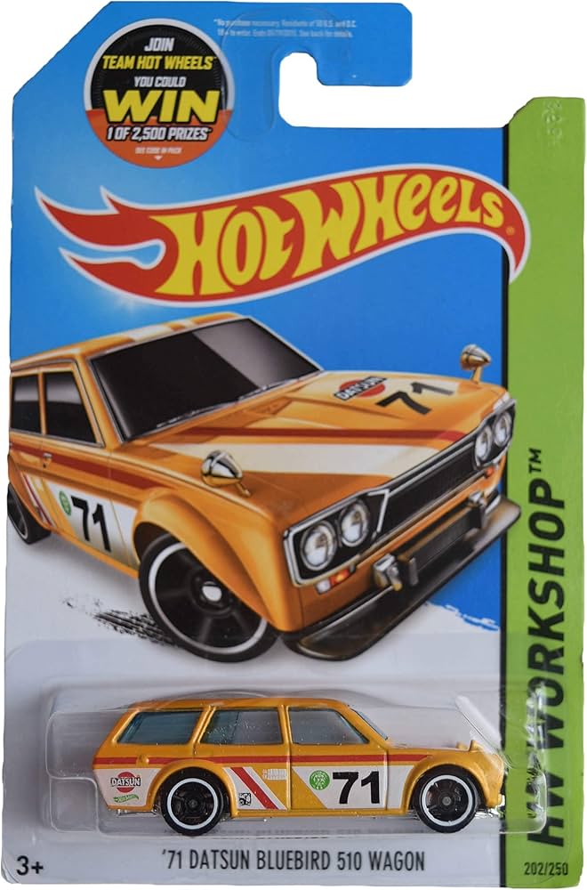 Amazon.com: Hot Wheels '71 Datsun Bluebird 510 Wagon, [Yellow