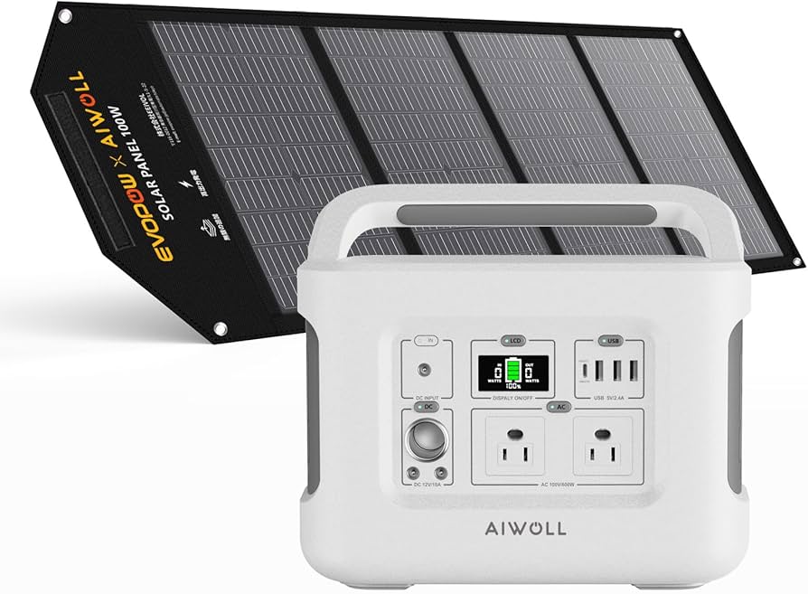 Amazon.co.jp: AIWOLL ポータブル電源 ソーラーパネルセット リン酸鉄