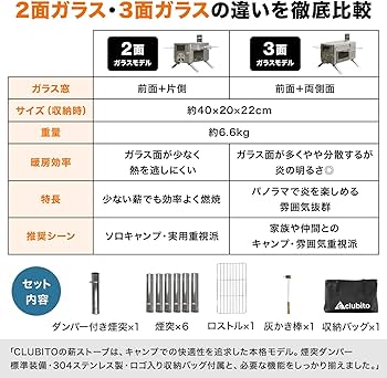 Amazon.co.jp: CLUBITO 薪ストーブ キャンプ ソロキャンプ コンパクト