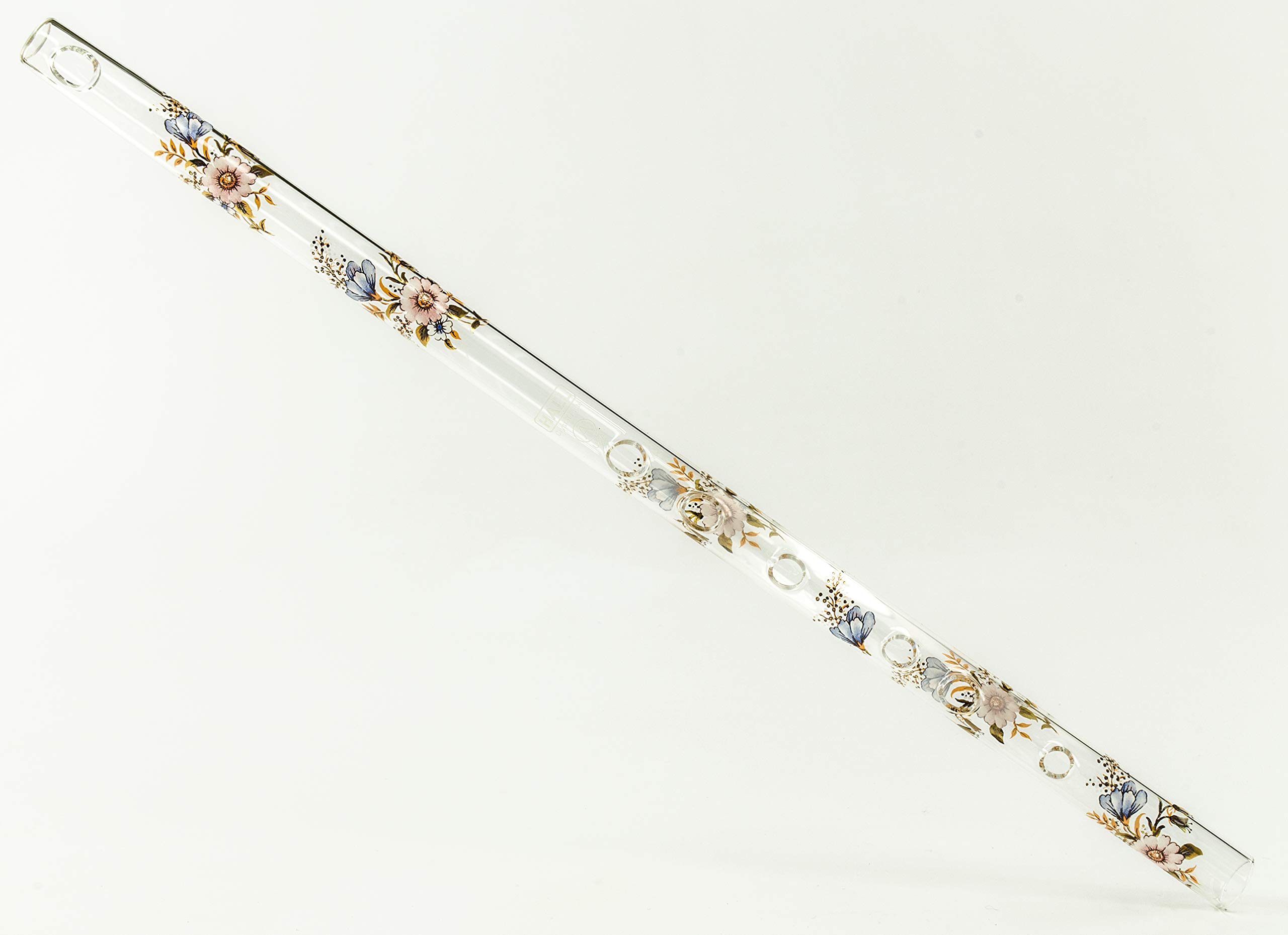 HALL クリスタルフルートC菅 Poppy 花柄デザイン HALL クリスタル