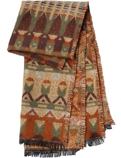 Amazon | [BKVB] ジレ風 マフラー 大判 ストール F 防寒 厚手 ショール