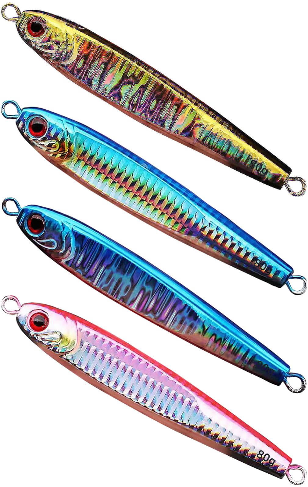 Amazon.co.jp: UB-Lab. 魚 釣り カラフル メタル ジグ 80 g 4本 セット
