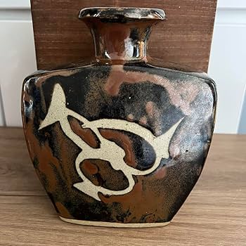 Amazon.co.jp: 人間国宝 浜田庄司（濱田庄司）作 壺 花瓶 : ホビー