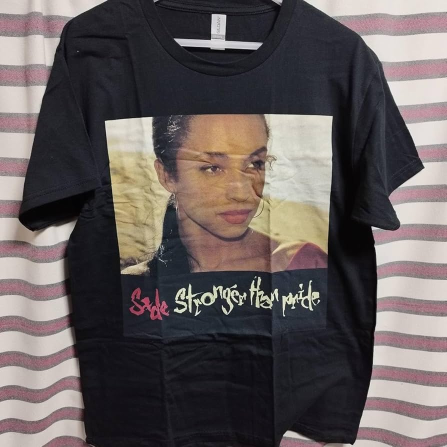 Amazon.co.jp: SADE シャーデー BIGプリントTシャツ 黒 Lサイズ 名盤