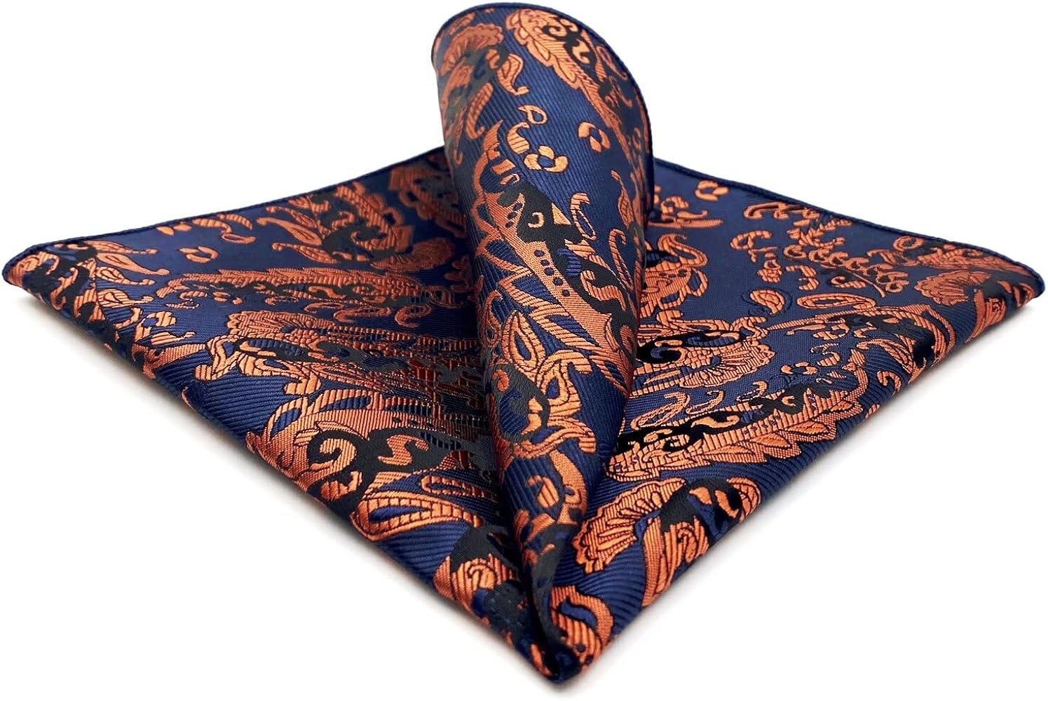 Amazon.com: S&W SHLAX&WING Orange Blue Pocket Square for Men