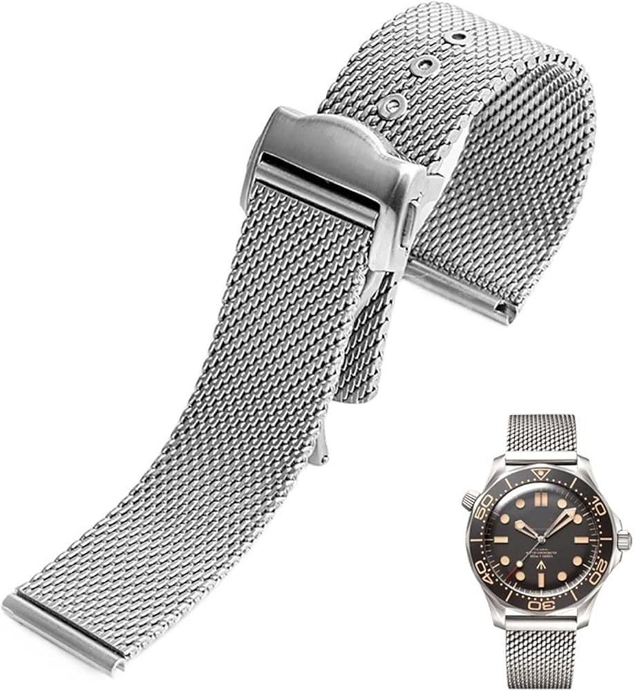 Amazon.com: NFRFK Stainless Steel Watchband 20mm For Omega 007