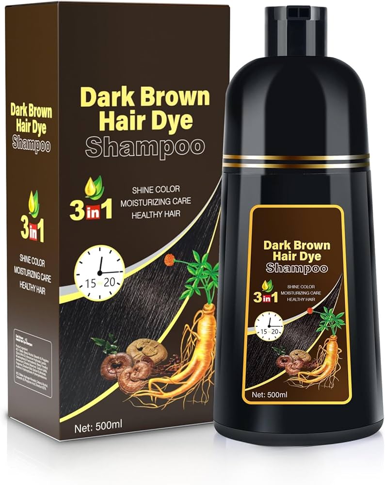 Amazon.com : Dark Brown Hair Dye Shampoo 3 in 1 for Gray Coverage