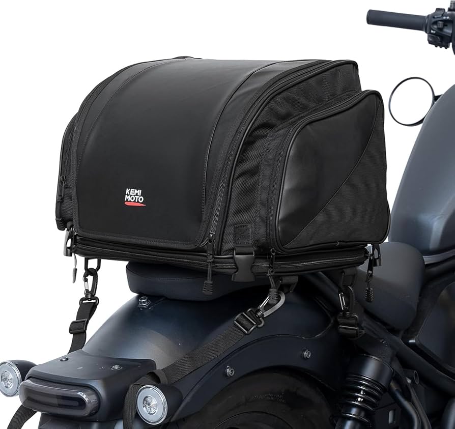 Amazon | KEMIMOTO シートバッグ バイク 拡張機能あり 40-52L