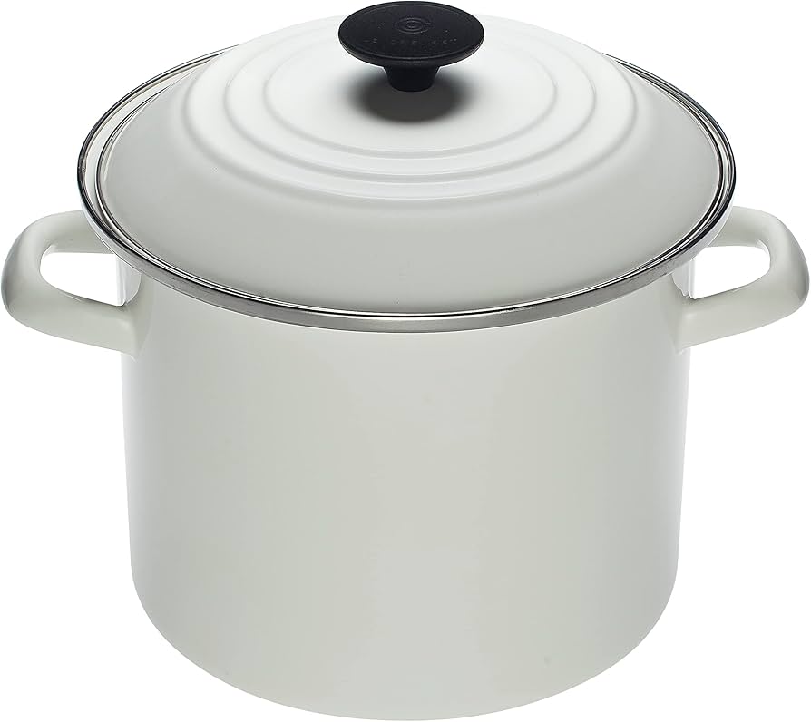 Amazon.co.jp: Le Creuset Enamel Steel Stockpot, 8 Qt, White : Home