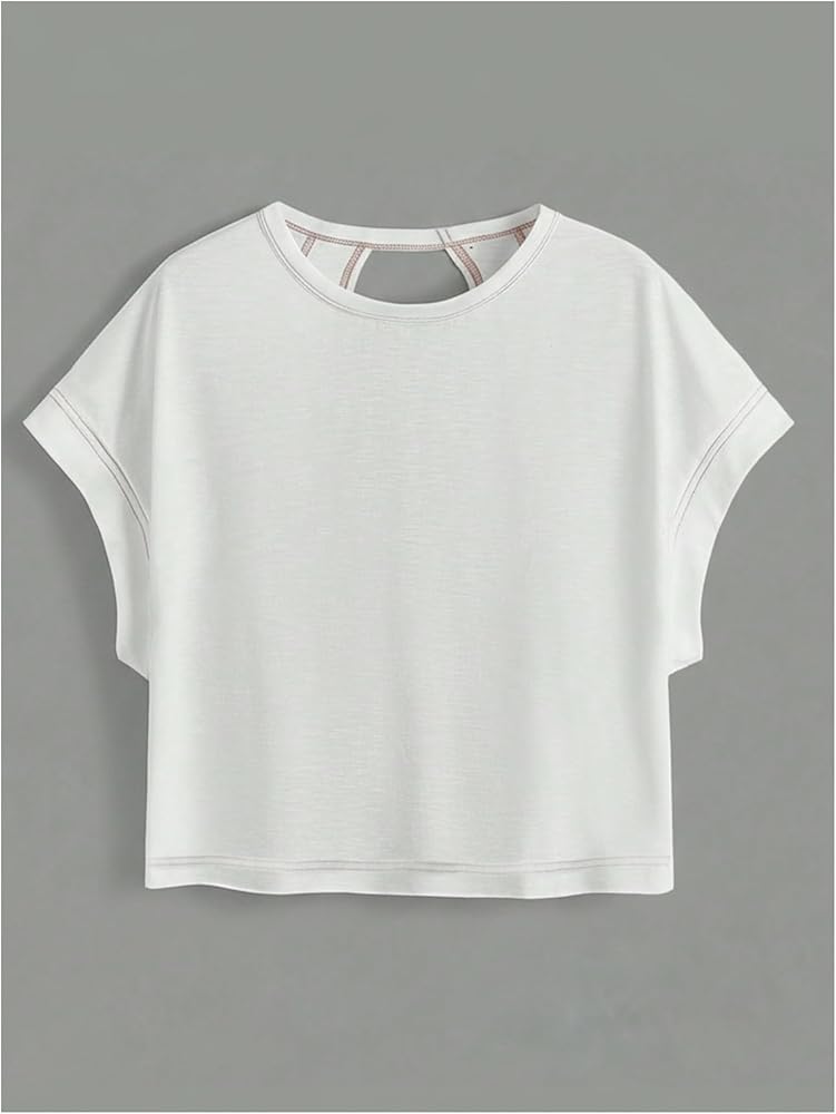 RoseSeek Women's 2 Packs Open Back Tops Criss Cross Cut Out Summer