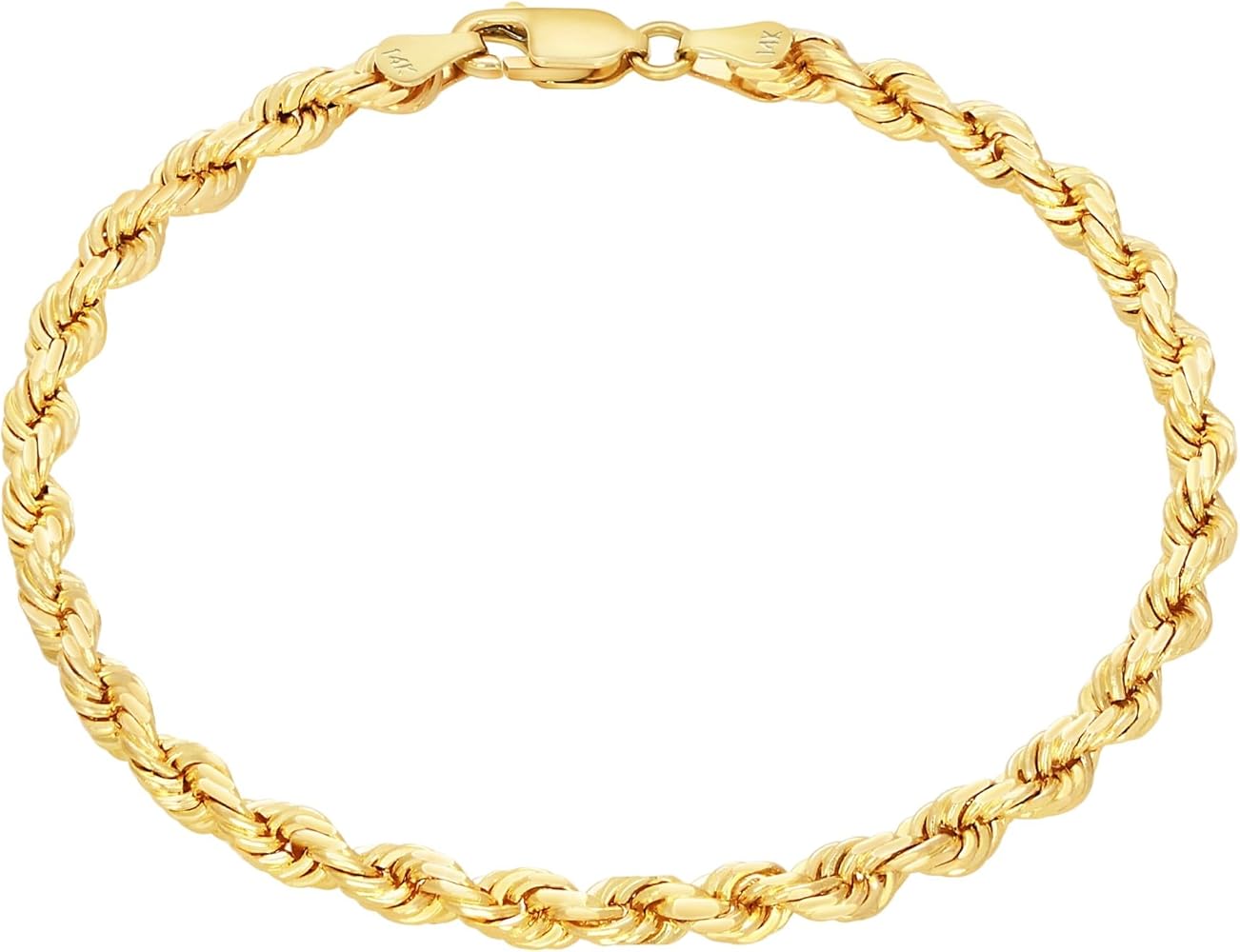 Amazon | Nuragold 14K イエローゴールド 4mm ソリッドロープチェーン