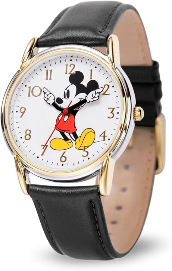 Amazon | Disney メンズ アナログ 日本製クォーツ腕時計 レザー