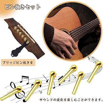 Amazon | ギター アクセサリー ブリッジピン アコギ ギター 用 真鍮製