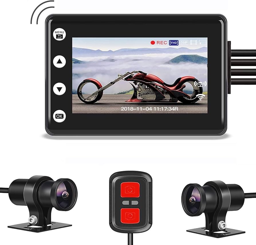 Amazon.co.jp: Motocam バイク用ドライブレコーダー前後カメラ 3インチ