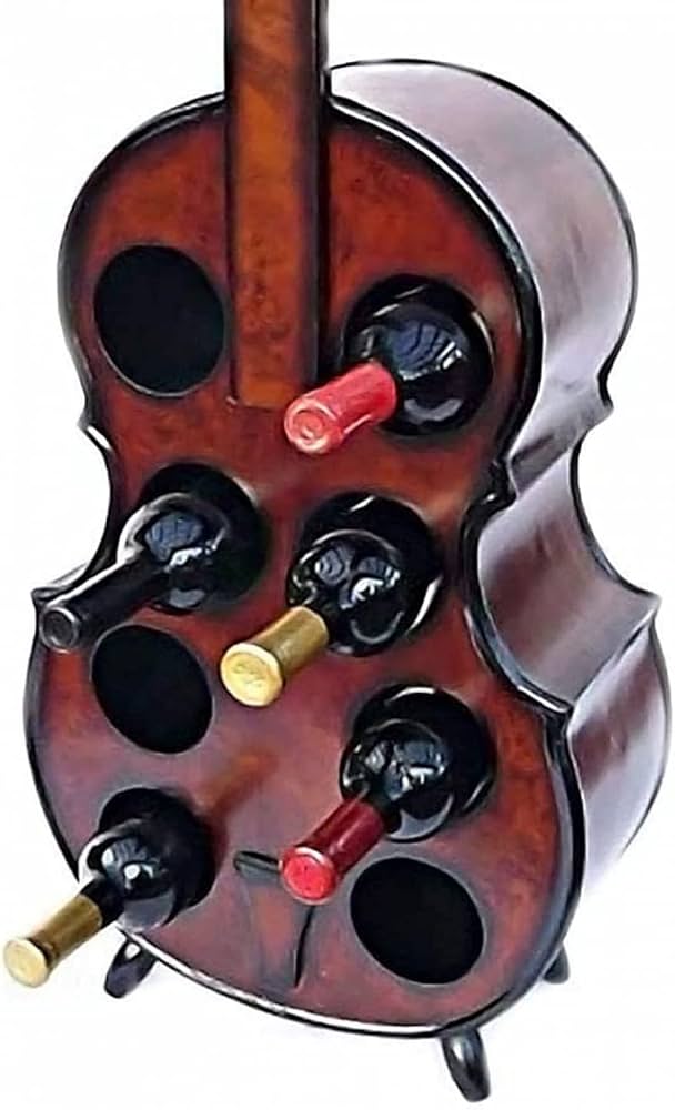 Amazon｜大型自立型木製ワインラック| ヴィンテージスタイルのギター