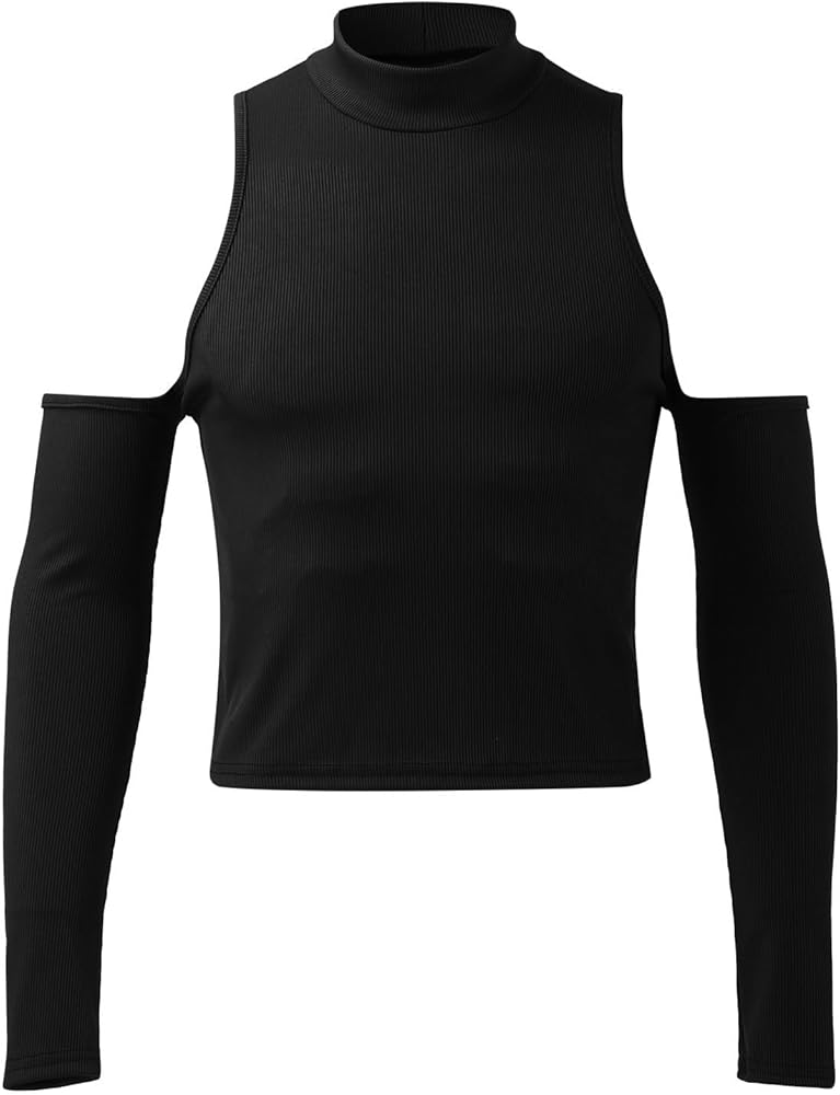 Amazon.com: Men's Mock Turtleneck Strapless Cutout Long Sleeve