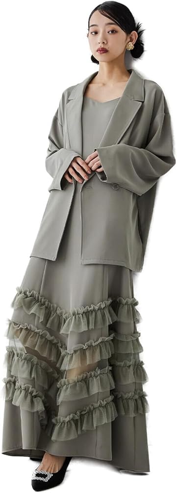 Amazon.co.jp: [niana] トランスペアレントヘムセットアップドレス