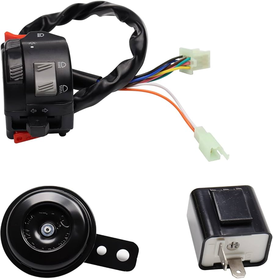 MotoParAcc Universal Turn Signal Light Switch Flasher Relay Horn