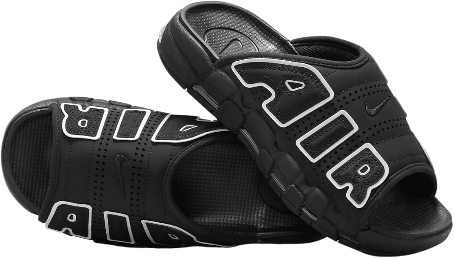 Amazon.com | Men's Black Air More Uptempo Slides by NIKE | Sandals