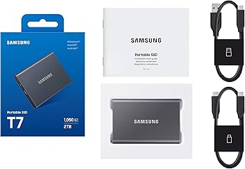 SAMSUNG T7 Portable SSD 2TB - Up to 1050MB/s - USB 3.2 External