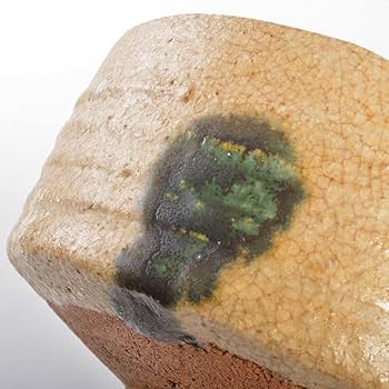 Amazon.co.jp: 人間国宝 荒川豊蔵作 黄瀬戸 茶碗 銘野遊 共布 鵬雲斎